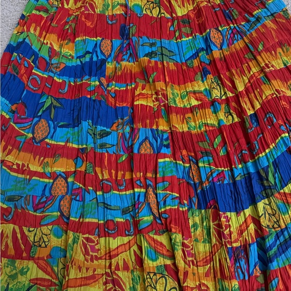 Vintage Phool Skirt Women L Colorful Reversible Flowy Hippe Boho Maxi Festival - Picture 3 of 5